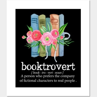 Wildflower Booktrovert Definition Book Lover Bookish Library Posters and Art